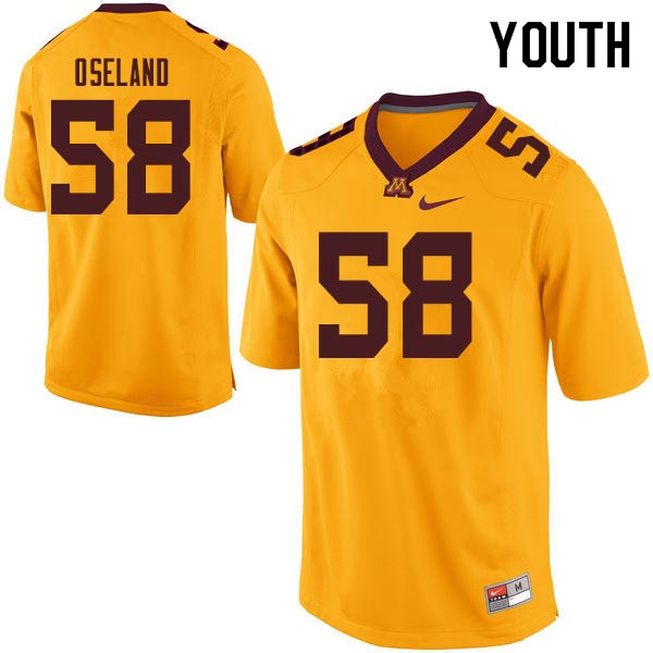 Youth #58 Quinn Oseland Minnesota Golden Gophers College Football Jerseys Sale-Gold